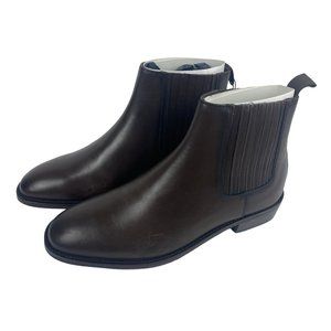 NEW MANGO Ankle Boots Sz. 41 EU / 8 US Dark Brown Genuine Leather Chelsea